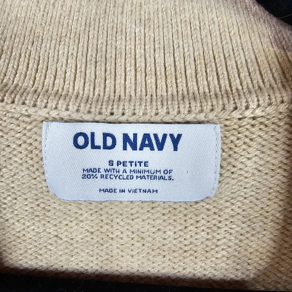 Old Navy Striped V-Neck Sweater - Tan and Black - Picture 4 of 5